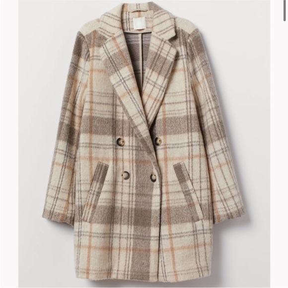H&M Plaid Coat - Picture 1 of 8
